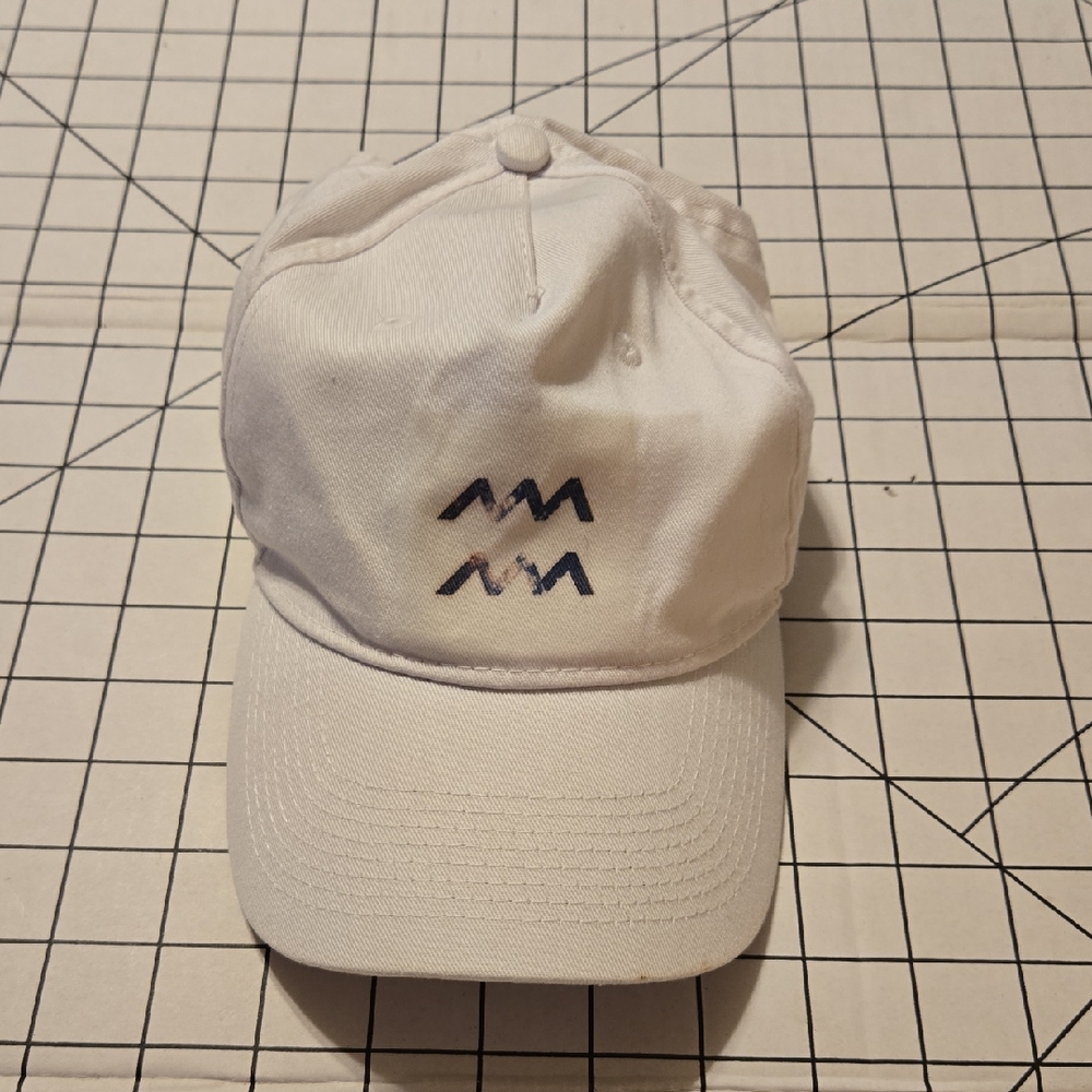 White Aquarius Cap with Blue Logo: MB